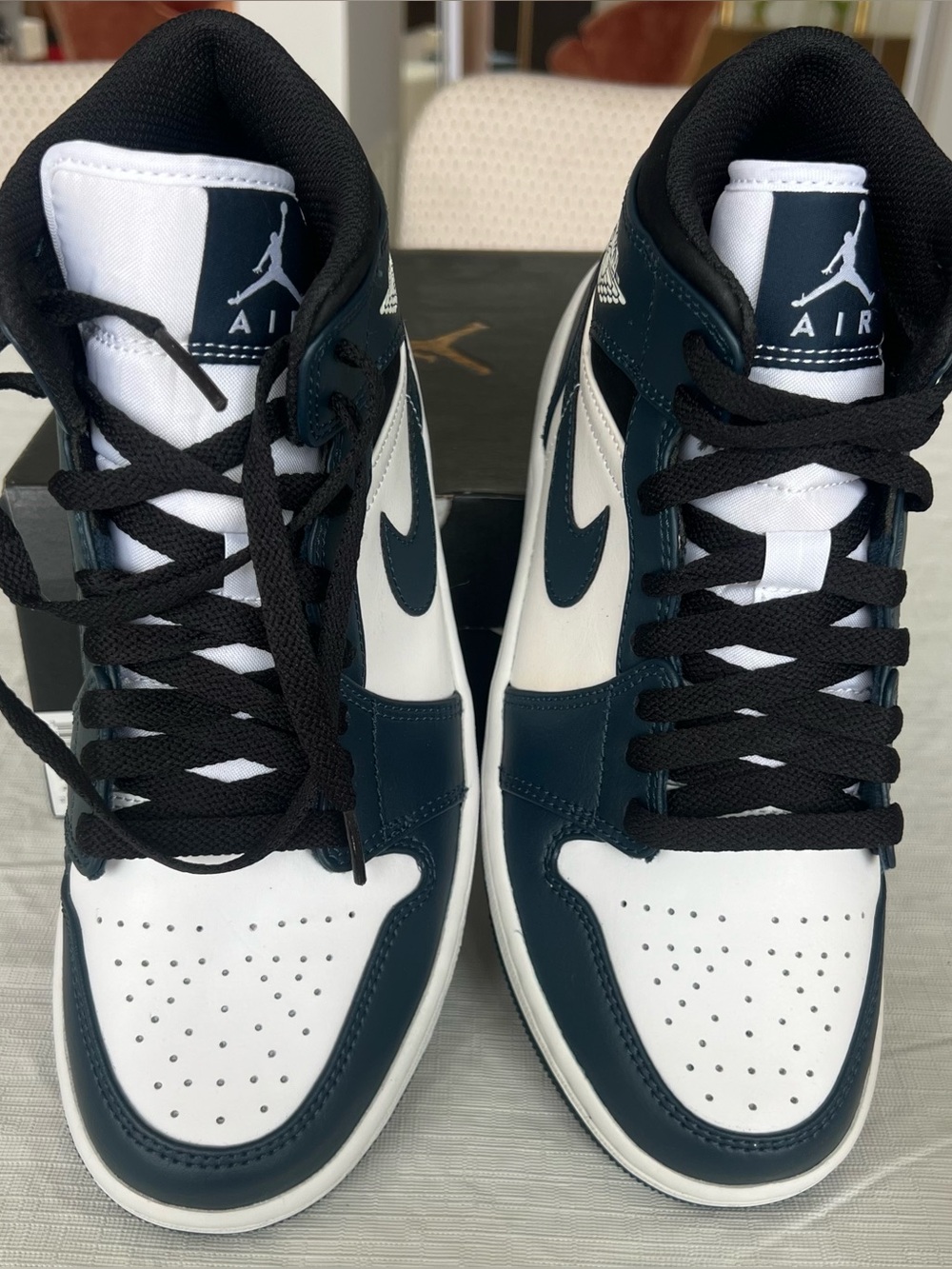 Jordan Men’s Sneakers - White & Dark Teal